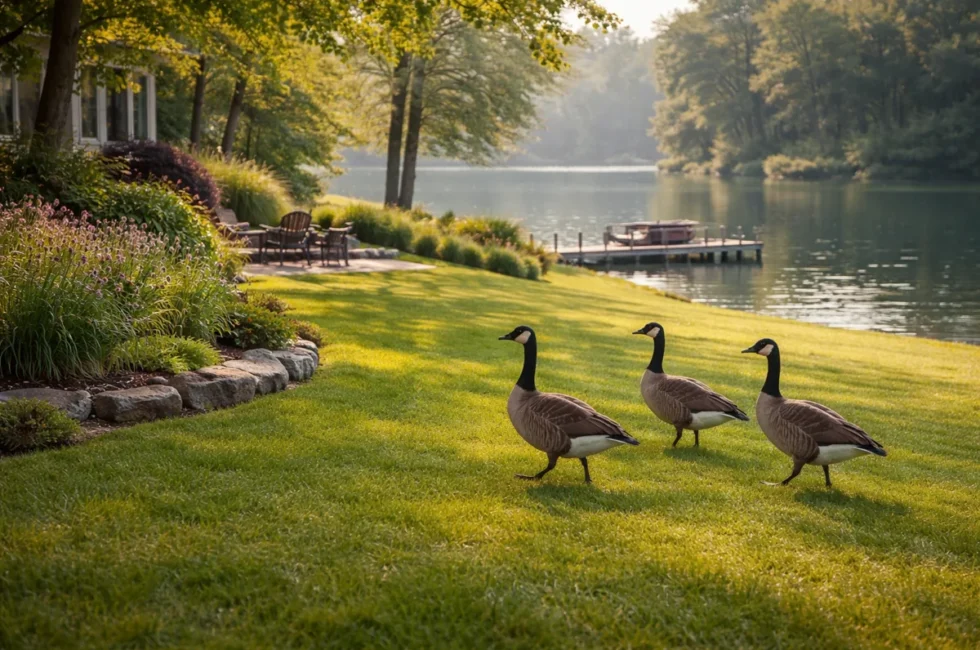 how to keep geese off lakefront property